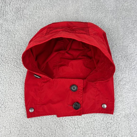 BURBERRY Red Detachable Replacement Hood (connects to raincoat via metal snaps) - Picture 1 of 11